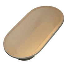 Laden Sie das Bild in den Galerie-Viewer, Gärkorb (Brotform, Simperl) Oval länglich aus Holzschliff, 0,75 Kg, 29 x 13 cm / Breiter Boden