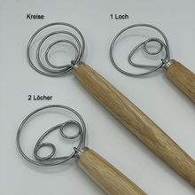 Laden Sie das Bild in den Galerie-Viewer, Teigrührer "groß" mit Edelstahldraht und Holzgriff