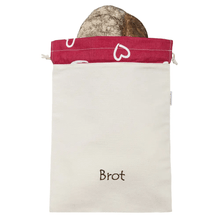 Laden Sie das Bild in den Galerie-Viewer, Brot Aufbewahrungsbeutel aus Baumwolle, Motiv "Herzen" - 25.stunden.BROT