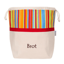 Laden Sie das Bild in den Galerie-Viewer, Brotkorb und Brottasche aus Baumwolle, Motiv "Streifen" - 25.stunden.BROT