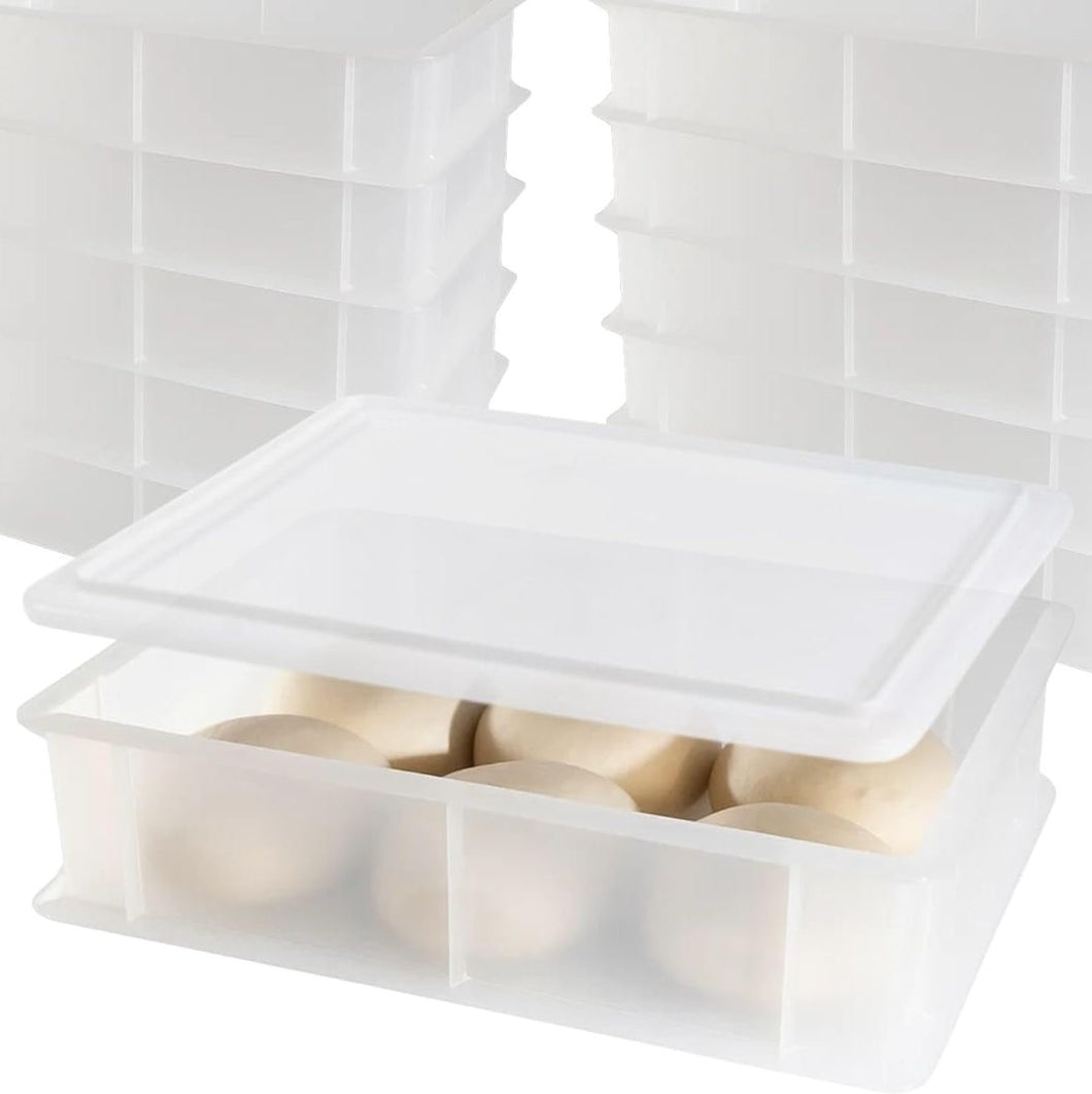 Pizzaballen Box mit Deckel, Gärbox für Pizza und Brot, 40x30x10 cm