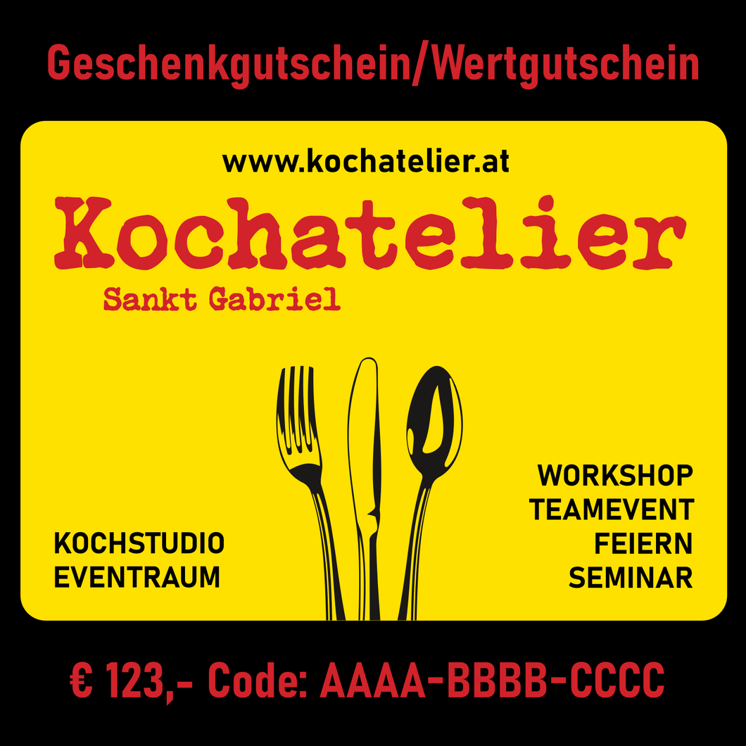 Gutschein: Kochatelier St. Gabriel Geschenkgutschein