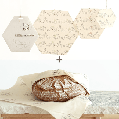 Bio Bienenwachstuch Profi Set (4 Stück: S, M, L, XXL) - 25.stunden.BROT