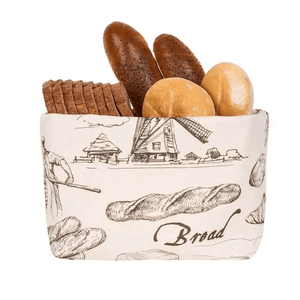 Brotkorb und Brottasche aus Baumwolle, Motiv "Bakery" - 25.stunden.BROT