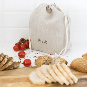 Brotkorb und Brottasche aus Leinen, Motiv "Natur" - 25.stunden.BROT