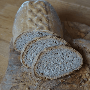 Gärkorb (Brotform, Simperl) länglich eckig mit Zopfmuster aus Holzschliff, 1 Kg, 24 x 12 cm - 25.stunden.BROT