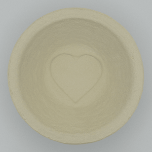 Gärkorb (Brotform, Simperl) mit Muster "Herz" Rund aus Holzschliff, 0,75 Kg, ø=18 cm - 25.stunden.BROT