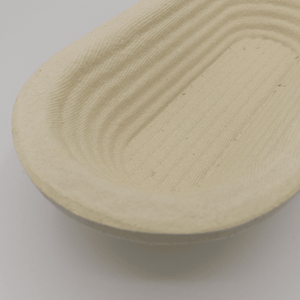 Gärkorb (Brotform, Simperl) Oval länglich aus Holzschliff, Rillenmuster, 0,75 Kg, 30 x 13 cm - 25.stunden.BROT