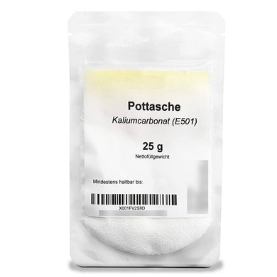 Pottasche, Kaliumcarbonat, Backtriebmittel, 25 g - 25.stunden.BROT